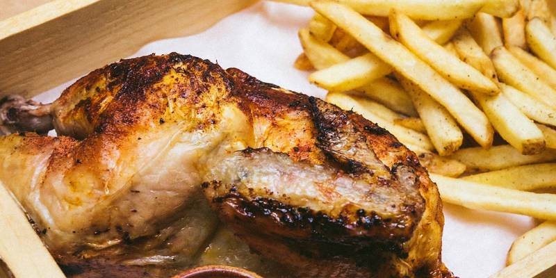 half chicken and chips